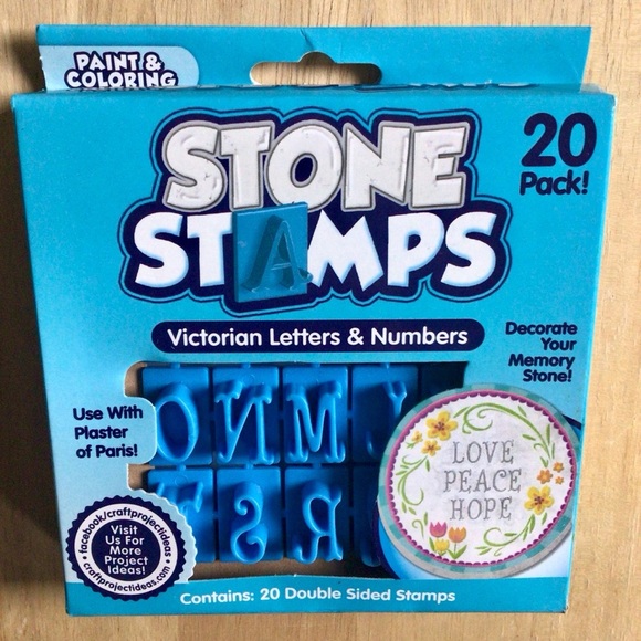 Stone Stamps Victorian Letters and Numbers - 20 Pack - Picture 1 of 3